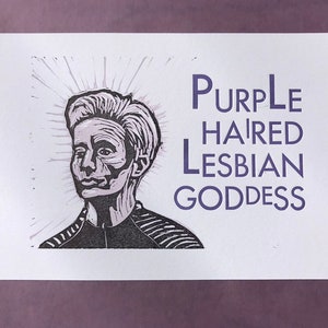 Purple Haired Lesbian Goddess print image 2