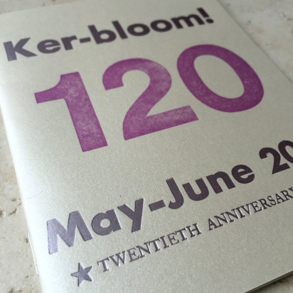 Kerbloom letterpress zine anniversary issue