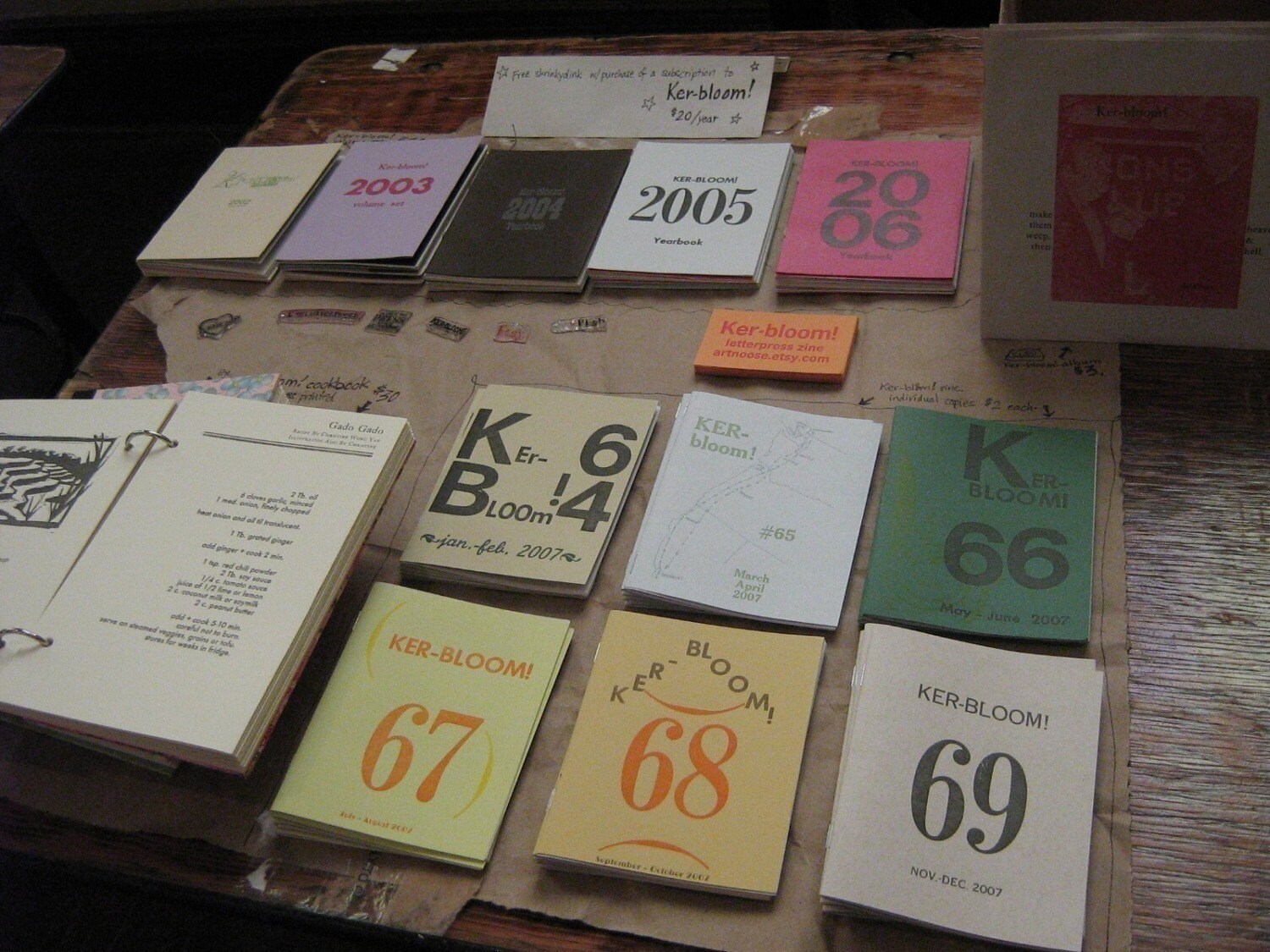 Kerr Bloom One-year Subscription to Ker-bloom Letterpress Zine - Etsy