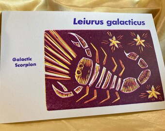 Galactic Scorpion linoblock print