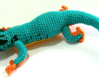 Harry the Electric Blue Day Gecko Amigurumi (Lygodactylus williamsi)