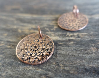 Mandala Copper Pendant Antiqued