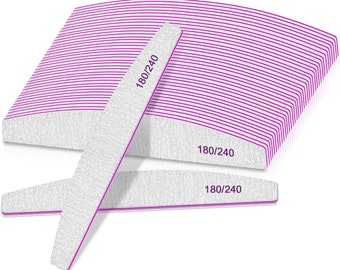 Nail Files Half Moon 180/240 Grit Professional