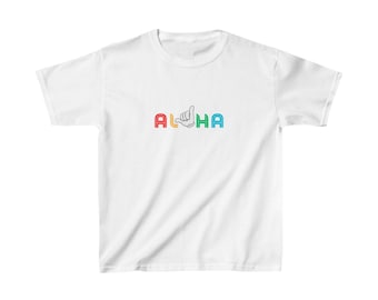 Rainbow Aloha - T-shirt van zwaar katoen™ voor kinderen