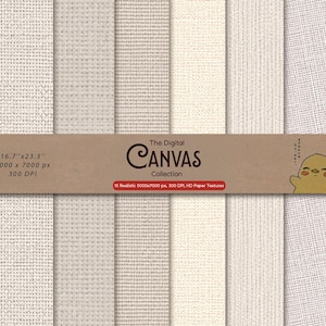 15 HD Canvas Paper Textures – Digital Backdrops for Photoshop & Procreate (5000x7000 px, 300 DPI)
