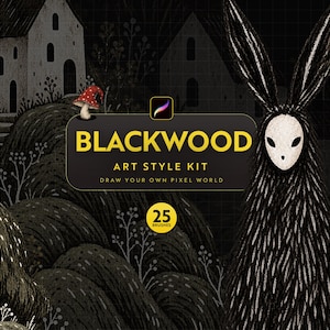 25 pędzli teksturujących BLACKWOOD do Procreate (do pobrania w wersji cyfrowej)