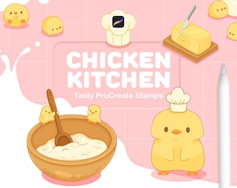 ProCreate Stamps Brush Set - Kawaii Food - Chicken Kitchen