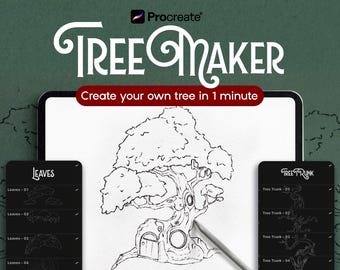 Procreate Trees Brushes: Silhouette Stamp Brush Set - Digital Download -
