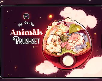 Animal Brush Stamps for Procreate | Hand-Drawn Isometric Art