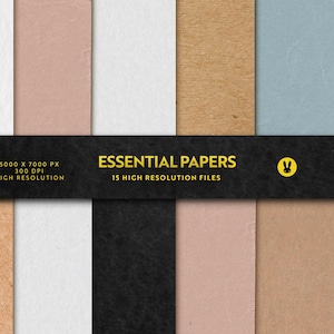 15 essentielle Papiertexturen – Procreate Photoshop HD Realistische Papiere (Digitaler Download)