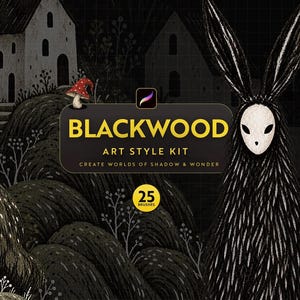 25 BLACKWOOD Texture Brushes for Procreate (Digital Download)