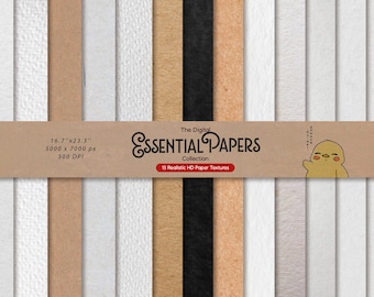 Essential Paper Textures – Procreate Photoshop HD Realistic Papers (Digital Download)