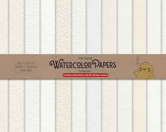 HD Watercolor Paper Textures – 15 Digital Backdrops (5000x7000 px, 300 DPI)