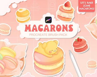 ProCreate Stamps Brush Set - Kawaii Food Macaron