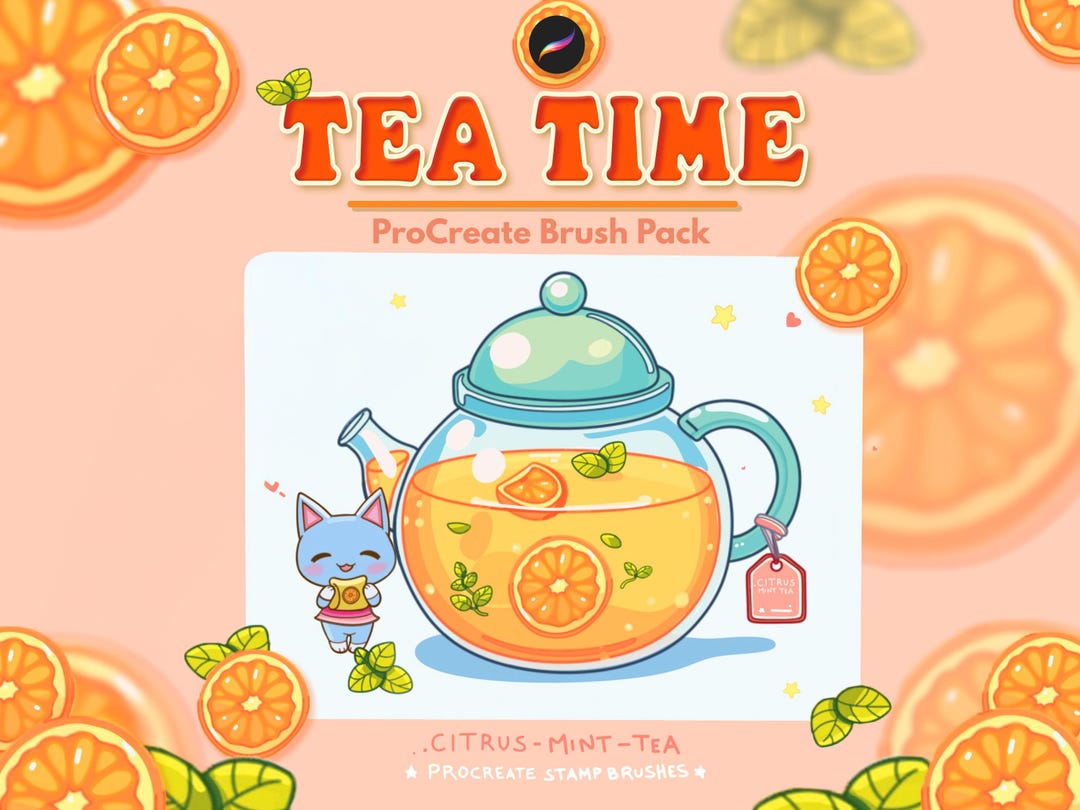Procreate Kawaii Food Tea Cute Stamp Brushes - Etsy