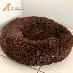 Fluffy Round Cat Bed, Cat Nest, Calming Soft Plush Donut Pet Bed, Calming Cat Cave, Soft Cat Bed, Cat House, Dog Sofa Bed, Pet Lounger,