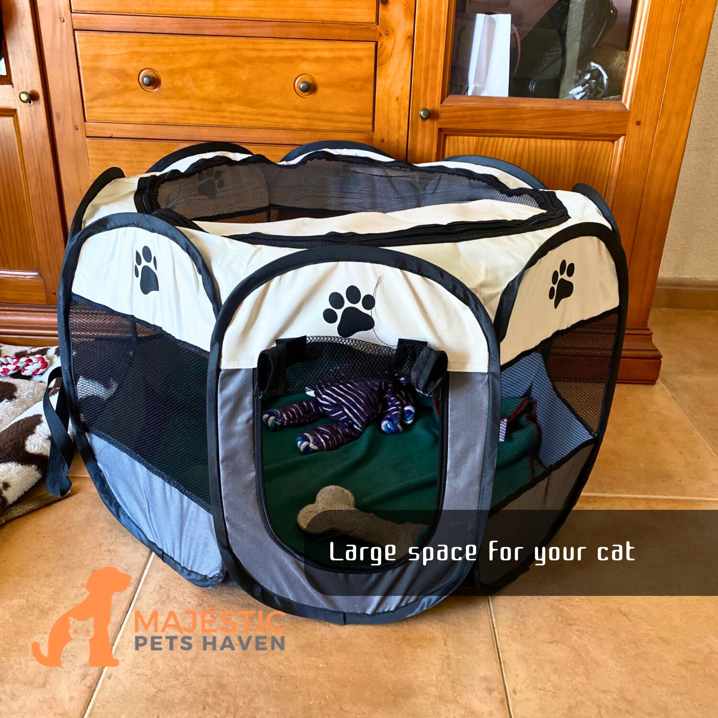 Image showcasing Modern Dog Crate, Foldable Dog House, Dog Tent Bed, Portable Dog Crate ...