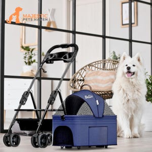 Folding Pet Stroller With Detachable Carrier, Foldable 2-in-1 pet carrier, Dog Pram, Cat Stroller, Dog Carrier With Wheels, Dog Stroller,