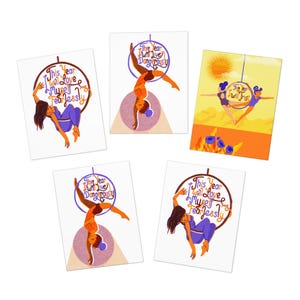 Multi-design Aerialist Lyra wenskaarten Circus Arts-thema (5-pack)