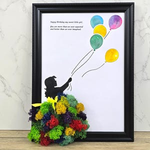 Bambine personalizzate compleanno A4 personali 3D cornice artistica biglietti regalo, regalo personalizzato per ragazze, biglietto di compleanno personalizzato, regalo per ragazze