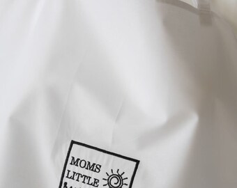 Breastfeeding Apron Embroidered White