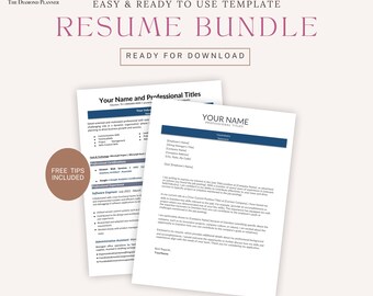 ATS Friendly Resume Bundle for Google Docs Cover Letter Template, Professional Executive Resume Template, Resume and Interview Writing Tips