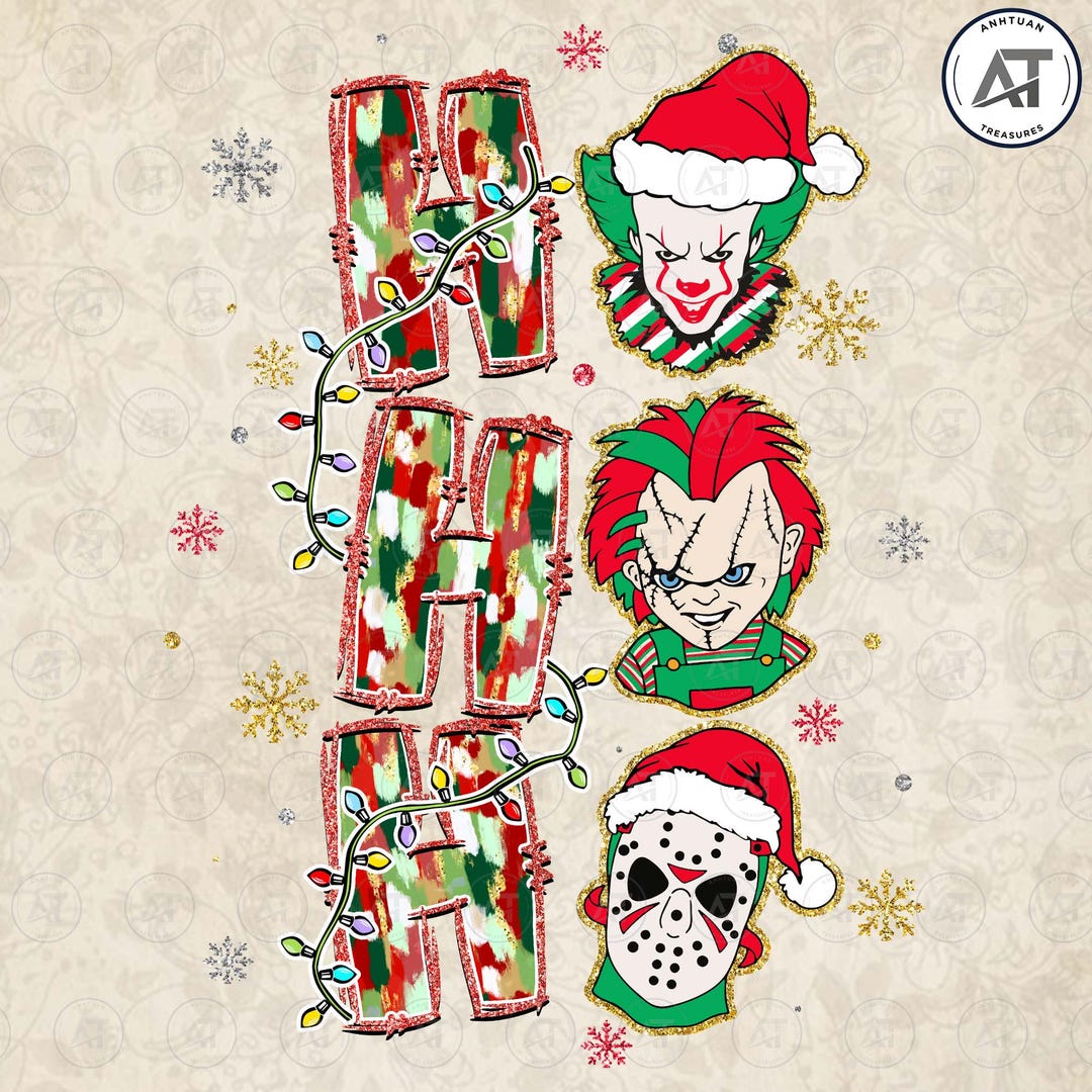 Xmas Horror Movie Png, Movie Killers Png, Series Killer Xmas Png
