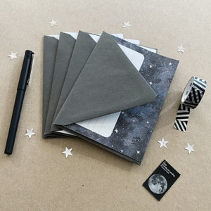 Watercolor stars and moon letter writing paper and envelope set by Robayre image 5