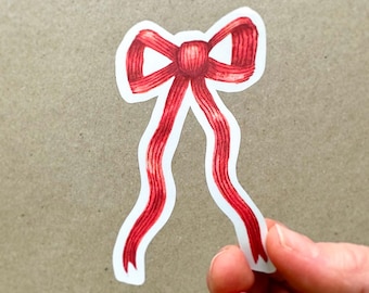 Red Ribbon Sticker: Handmade Matte Vinyl Cut by Robayre
