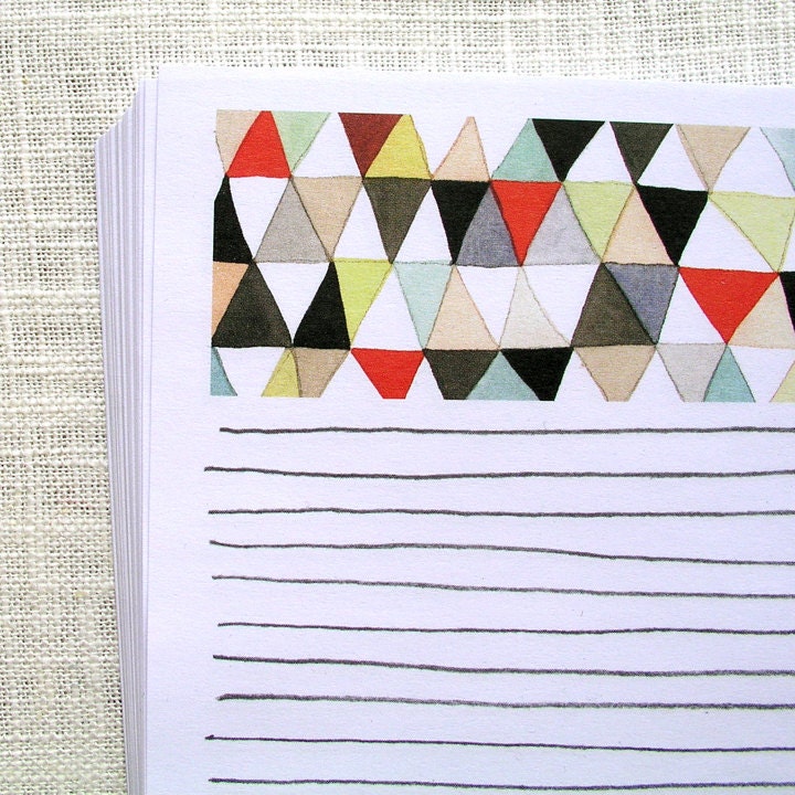 Lined Stationery Note Paper Geometric Art Pattern - Etsy