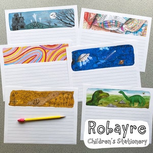 Download para impressão Conjunto de papelaria infantil Aquarelas ilustradas crianças