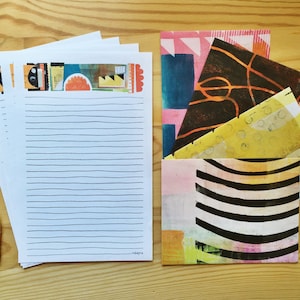 Life is Colorful stationery paper set, letter writing pages and envelopes by Robayre