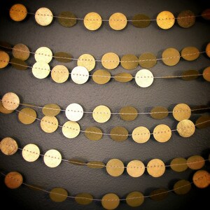 Original Gold and Silver Garland, String of Circles, Paper Garland Christmas Tree image 9