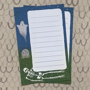 Baixe para impressão a folha de papelaria do Skeleton Ghost Graveyard por Robayre