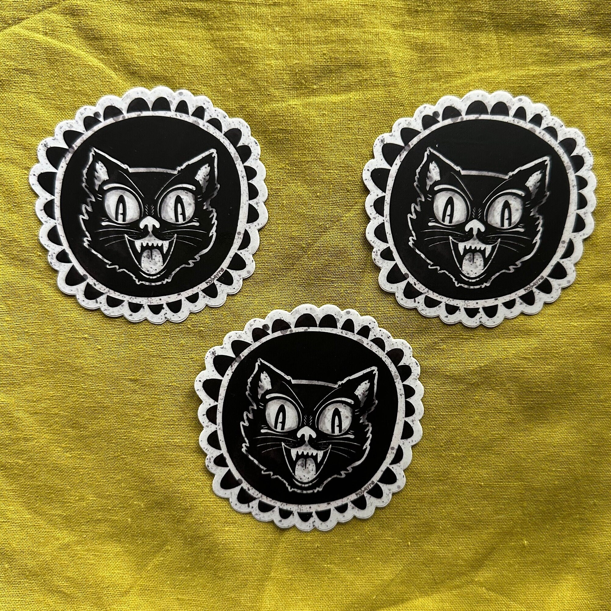 Vintage Cat Sticker Vinyl Decal Diecut Halloween Scary Cat Robayre - Etsy