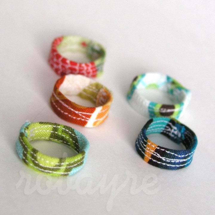 D.w.z Begrijpen cabine Quilted Fabric Rings Jewelry - Etsy