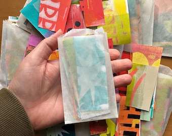 Scrap Art Papers Robayre Colorful Pattern Acrylic Gelatin Prints ephemera