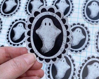 Ghost sticker vinyl decal diecut Halloween ghostee haunted robayre