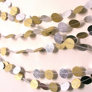 Original Gold and Silver Garland, String of Circles, Paper Garland Christmas Tree image 6