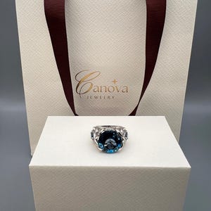 Natural London Blue Topaz Ring 925 Sterling Silver Size 8