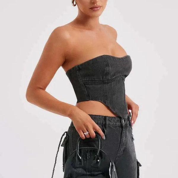 Denim Corset Top