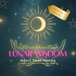 Lunar Wisdom Tarot | Moon Phase Energy Reading | Intuition & Self-Discovery Guidance | New Moon Ritual Support | Digital Psychic Reading