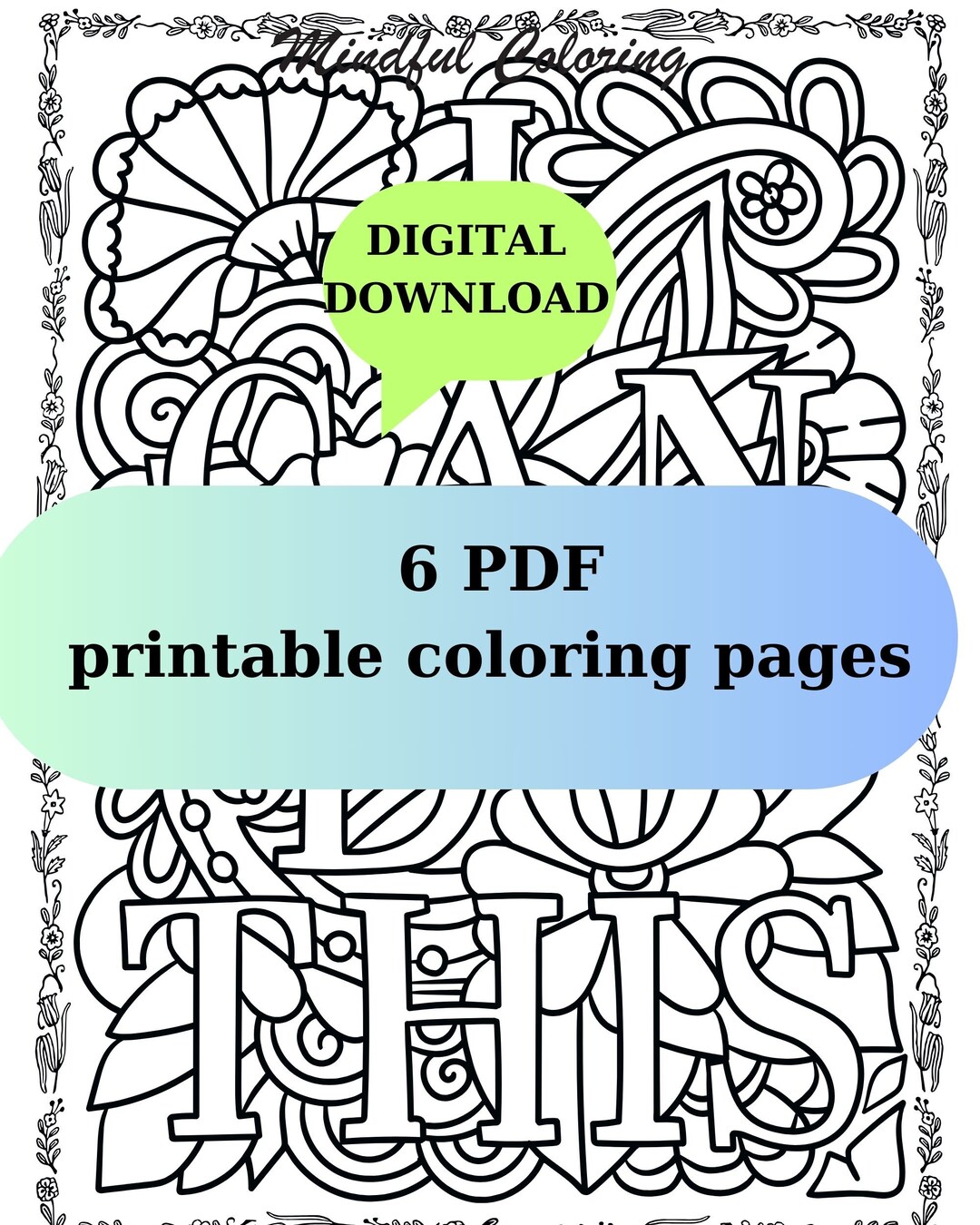 Intricate Adult Coloring Digital Pages Stress Relief Art Therapy ...