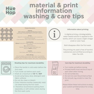 wash inside out at
90F, do not dry clean or blech. Do not tumble dry.Do not iron over the print.