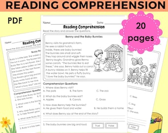 First Grade Reading Passages Spring Theme Comprehension Sheets, 1st Grade Fluency Worksheets, Learn to Read, language arts Teacher Resources