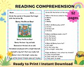 Learn to Read Worksheets | Reading Practice and Activities | Fluency Passages for 1st and 2nd Grade | Homeschool Literacy and Comprehension