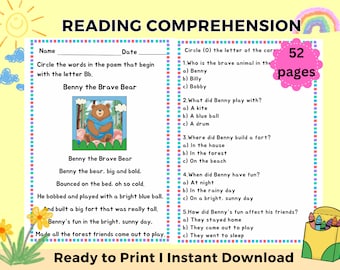Learn to Read Worksheets | Reading Practice and Activities | Fluency Passages for 1st and 2nd Grade | Homeschool Literacy and Comprehension