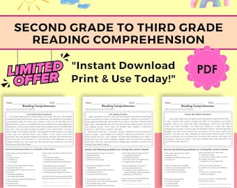 Reading Comprehension for 2nd and 3rd Grade, Reading Passages & Worksheets, Fluency Activity, English Language Arts Printables