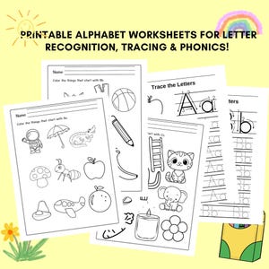 Alphabet Worksheets Bundle, Letter Worksheets, Tracing, Letter of the ...