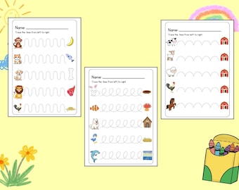 Printable Toddler Worksheets | Early Learning, Line Tracing, Pre-Writing Practice | Fine Motor Skills, Learn to Write, Teaching Resources